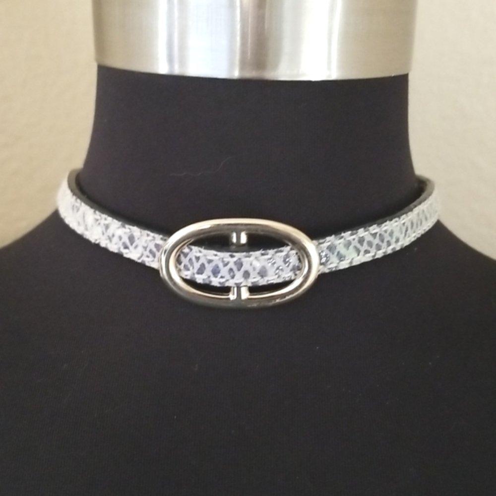 Michael Kors Gold Silver Gray Animal Print Choker Wrap Bracelet